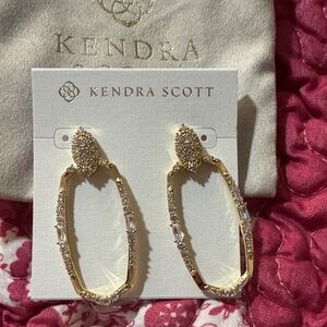 Kendra Scott Gold Oval Hoop Earrings with Crystal Accents